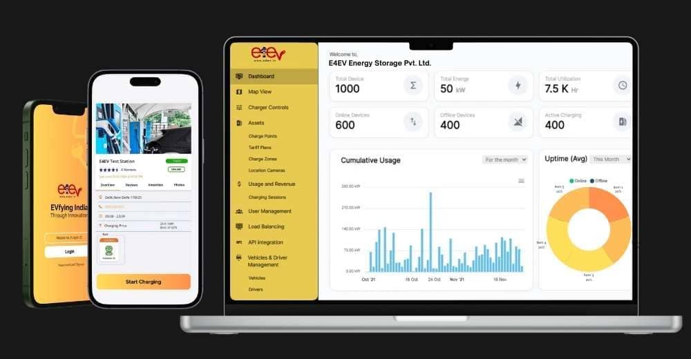 image of ev charging software by e4ev